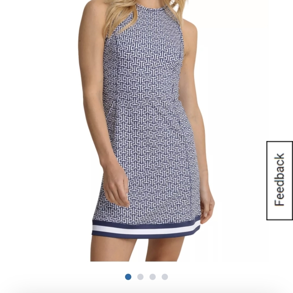 Southern Tide Black and White Patterned Mini Dress